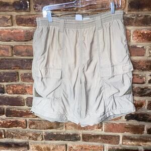 Columbia Beige Pull-On Elastic Waist Cargo Shorts w/ Lining Men's Size Medium